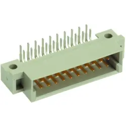 Male connector, type 3B, 20 pole, a-b, pitch 2.54 mm, solder pin, angled, gold-plated, 09241206921