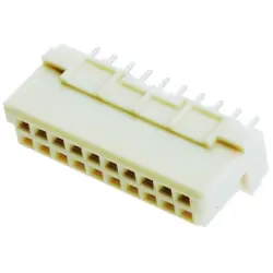 Female connector, type 3B, 20 pole, a-b, pitch 2.54 mm, solder pin, straight, gold-plated, 09242206414