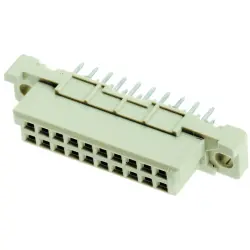 Female connector, type 3B, 20 pole, a-b, pitch 2.54 mm, solder pin, straight, gold-plated, 09242206841