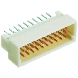 Male connector, type 3C, 30 pole, a-b-c, pitch 2.54 mm, solder pin, straight, gold-plated, 09251306572