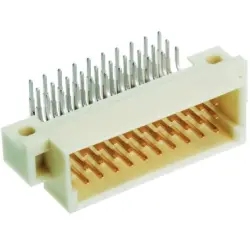 Male connector, type 3C, 30 pole, a-b-c, pitch 2.54 mm, solder pin, angled, gold-plated, 09251306919