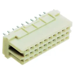 Female connector, type 3C, 30 pole, a-b-c, pitch 2.54 mm, solder pin, straight, 09252306414