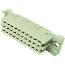 Female connector, type 3C, 30 pole, a-b-c, pitch 2.54 mm, solder pin, straight, 09252306824