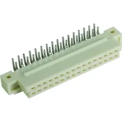 Female connector, type 2Q, 32 pole, a-b, pitch 2.54 mm, solder pin, angled, 09272326804