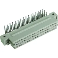 Female connector, type 2R, 48 pole, a-b-c, pitch 2.54 mm, solder pin, angled, 09282486804