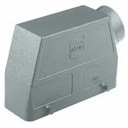 Grommet housing, size 24B, die-cast aluminum, PG21, angled, longitudinal bow locking, IP65/IP66/IP67, 09300240540