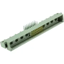 Male connector, type M, 32 pole, a-b-c, pitch 2.54 mm, solder pin, angled, gold-plated, 09031246901
