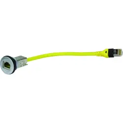 Extension cable, RJ45 plug, straight to RJ45 socket, straight, Cat 6, PA, 0.5 m, silver, 09454521504