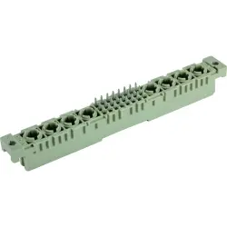 Female connector, type M, 24 pole, a-b-c, pitch 2.54 mm, solder pin, straight, 09032246401
