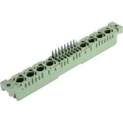 Female connector, type M, 24 pole, a-b-c, pitch 2.54 mm, press-in connection, straight, 09032246830