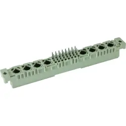 Female connector, type M, 24 pole, a-b-c, pitch 2.54 mm, solder pin, straight, gold-plated, 09032246865