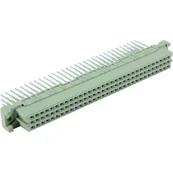 Female connector, type C, 64 pole, a-b-c, pitch 2.54 mm, solder pin, straight, gold-plated, 09032646421