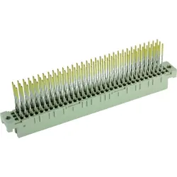 Female connector, type C, 64 pole, a-b-c, pitch 2.54 mm, press-in connection, straight, gold-plated, 09032646862