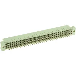Female connector, type C, 64 pole, a-b-c, pitch 2.54 mm, solder pin, straight, gold-plated, 09032647855