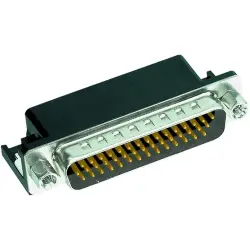 D-Sub plug, 15 pole, high density, equipped, angled, solder pin, 09561627813