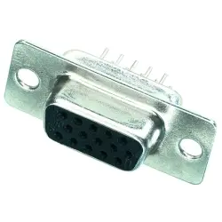 D-Sub socket, 44 pole, high density, equipped, straight, solder pin, 09563517500