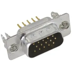D-Sub plug, 44 pole, high density, equipped, straight, solder pin, 09563617712