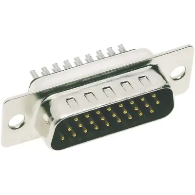 D-Sub plug, 62 pole, high density, equipped, straight, solder cup, 09564005604 - 1