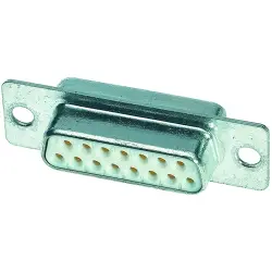 D-Sub socket, 15 pole, standard, equipped, straight, solder cup, 09642117210