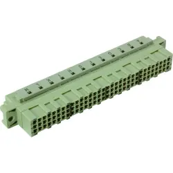 Female connector, type C, 96 pole, a-b-c, pitch 2.54 mm, crimp connection, straight, gold-plated, 09035963214