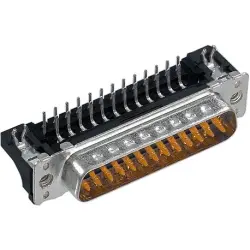 D-Sub plug, 15 pole, standard, equipped, angled, solder pin, 09652626816