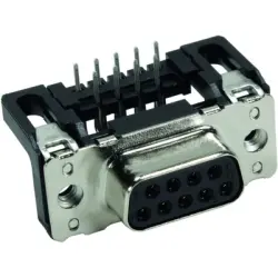 D-Sub socket, 9 pole, standard, equipped, angled, solder pin, 09661127601