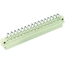 Male connector, type D, 32 pole, a-c, pitch 5.08 mm, solder pin, angled, gold-plated, 09041326951