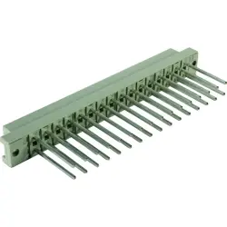 Female connector, type D, 32 pole, a-c, pitch 5.08 mm, wire-wrap, straight, gold-plated, 09042322821