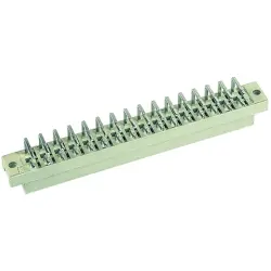 Female connector, type D, 32 pole, a-c, pitch 5.08 mm, solder pin, angled, gold-plated, 09042326826