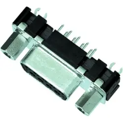 D-Sub socket, 15 pole, standard, equipped, straight, solder pin, 09662516513