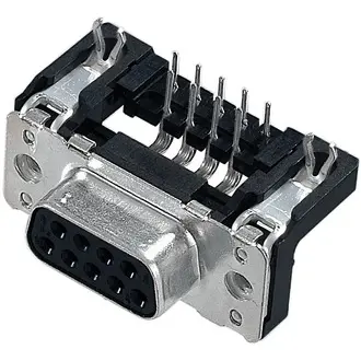 D-Sub socket, 15 pole, standard, equipped, angled, solder pin, 09662527611 - 1