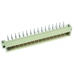 Male connector, type D, 32 pole, a-c, pitch 5.08 mm, solder pin, angled, gold-plated, 09043326921