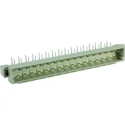 Male connector, type D, 32 pole, a-c, pitch 5.08 mm, solder pin, angled, gold-plated, 09046326951