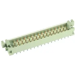 Male connector, type E, 48 pole, a-c-e, pitch 5.08 mm, solder pin, straight, gold-plated, 09050486924