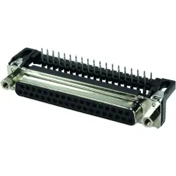 D-Sub socket, 37 pole, standard, equipped, angled, solder pin, 09664126603