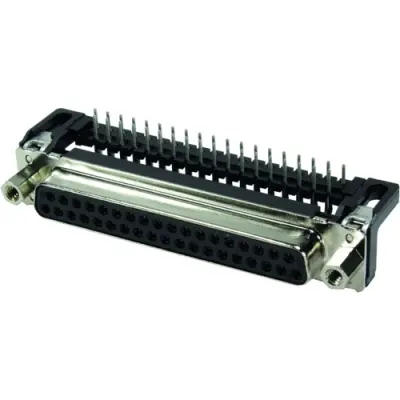 D-Sub socket, 37 pole, standard, equipped, angled, solder pin, 09664126603 - 1