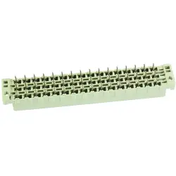 Female connector, type D, 48 pole, a-c-e, pitch 5.08 mm, solder pin, straight, gold-plated, 09052482831