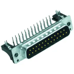 D-Sub plug, 37 pole, standard, equipped, angled, solder pin, 09664626816