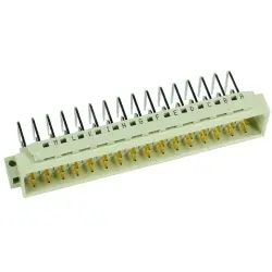 Male connector, type E, 48 pole, a-c-e, pitch 5.08 mm, solder pin, angled, gold-plated, 09056486921