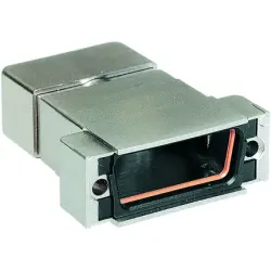 D-Sub connector housing, size: 1 (DE), straight 180°, cable Ø 6 to 8 mm, thermoplastic, shielded, silver, 09670090437