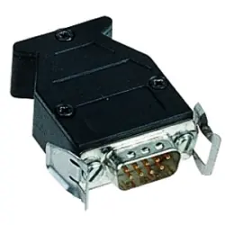 D-Sub connector housing, size: 1 (DE), angled 45°, cable Ø 3 to 7 mm, thermoplastic, black, 09670090452