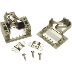 D-Sub connector housing, size: 1 (DE), angled 45°, cable Ø 4 to 8 mm, thermoplastic, shielded, gray, 09670090573