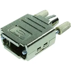 D-Sub connector housing, size: 2 (DA), straight 180°, cable Ø 11.5 mm, thermoplastic, shielded, silver, 09670150425