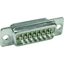 D-Sub plug, 15 pole, standard, equipped, straight, solder cup, 09670155604