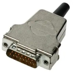 D-Sub connector housing, size: 3 (DB), straight 180°, cable Ø 3 to 12.5 mm, metal, silver, 09670250323