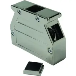 D-Sub connector housing, size: 3 (DB), straight 180°, angled 90°, cable Ø 3 to 7 mm, thermoplastic, shielded, silver, 09670250453
