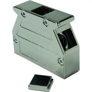 D-Sub connector housing, size: 3 (DB), straight 180°, angled 90°, cable Ø 3 to 7 mm, thermoplastic, shielded, silver, 09670250453 - 1
