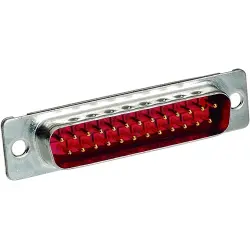 D-Sub plug, 15 pole, standard, equipped, straight, solder cup, 09674155615
