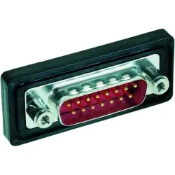 D-Sub plug, 9 pole, standard, equipped, straight, solder cup, 09677097615