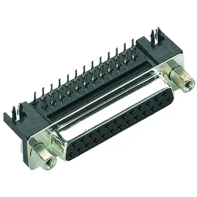 D-Sub socket, 9 pole, standard, equipped, angled, solder pin, 09681537613 - 1
